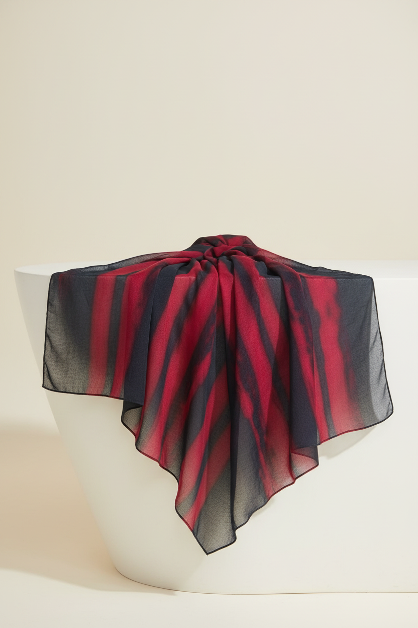 Urban Veil - Crimson Shadow Premium Modal Hijab - Display View
