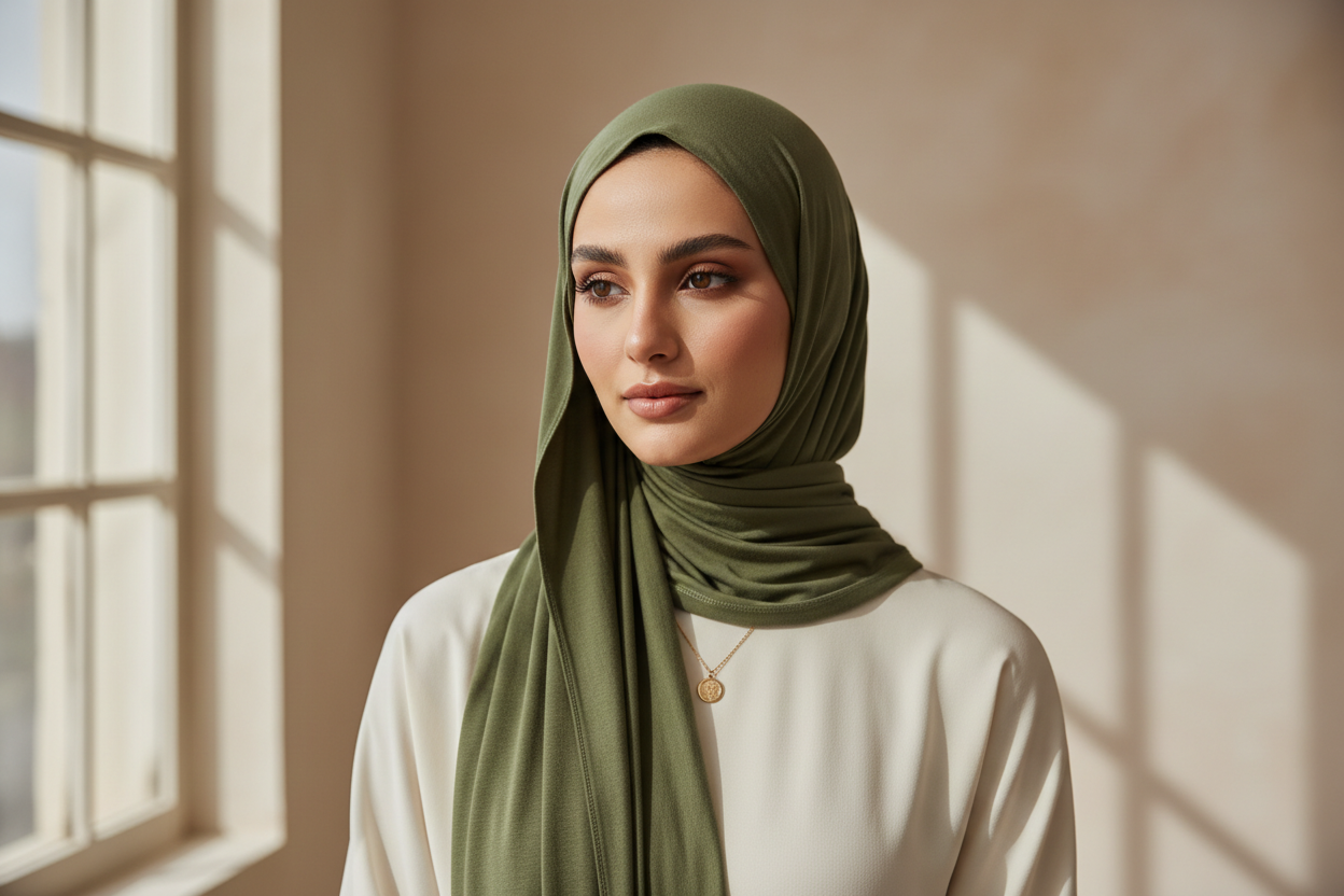 Urban Veil - Everyday Jersey Hijab - Olive Green