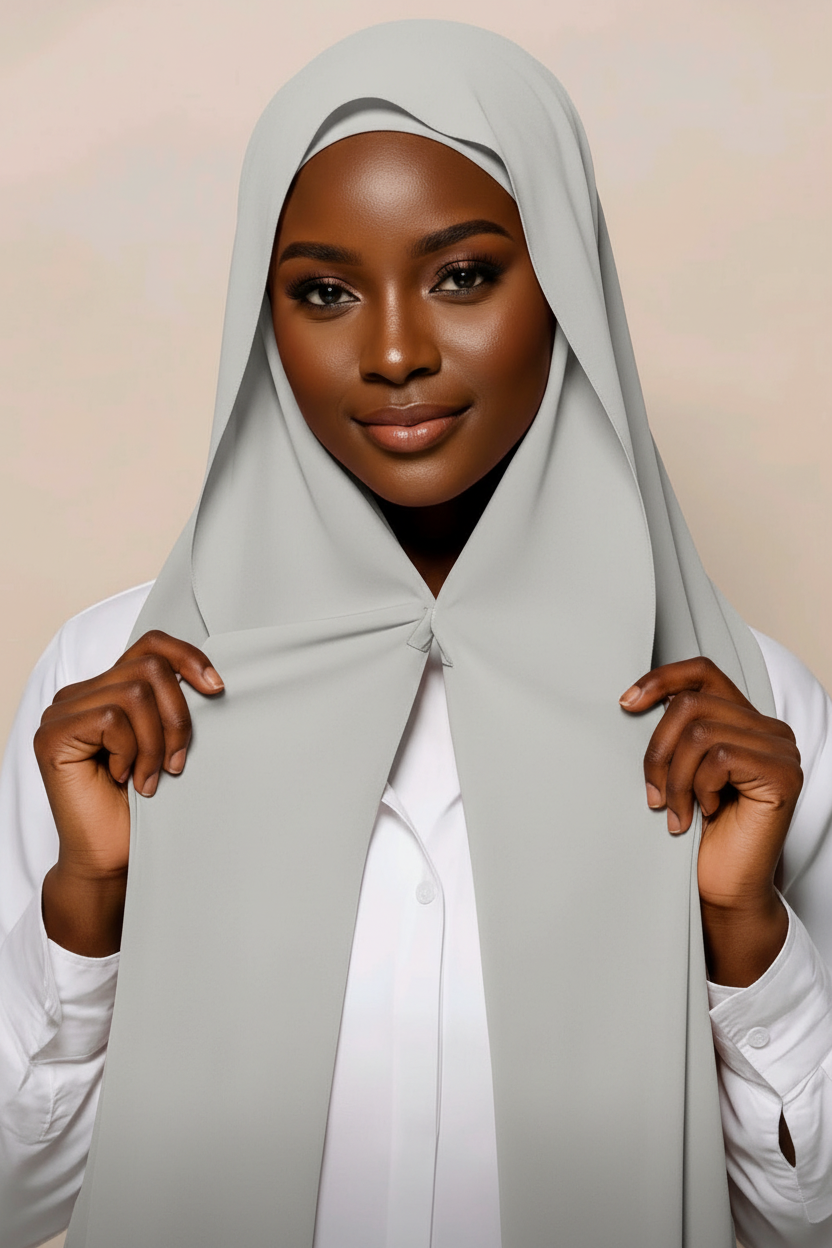 Urban Veil - Instant Chiffon Hijab with Built-in Magnets & Undercap - Grey