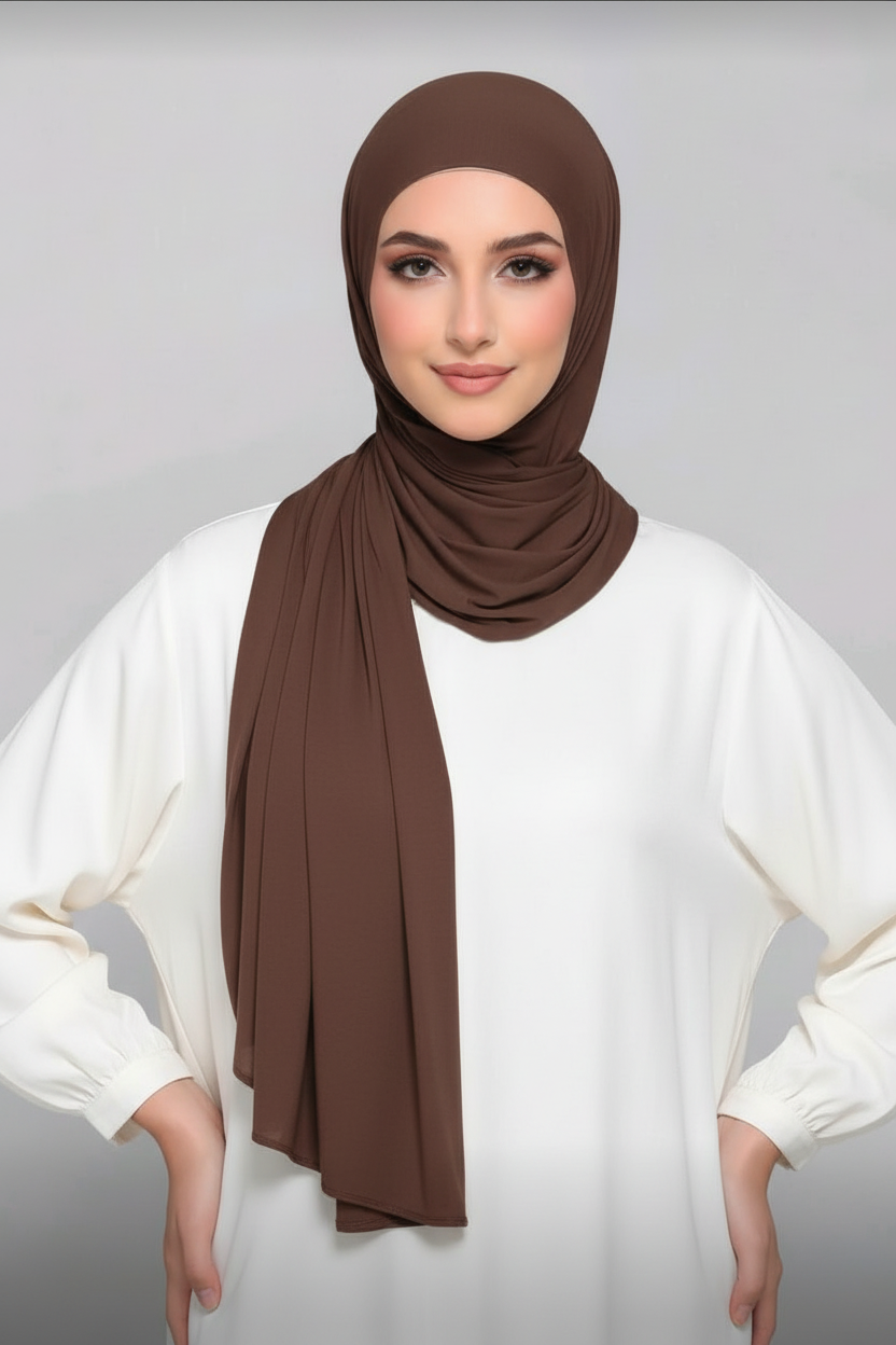Urban Veil - Instant One Loop Jersey Hijab - Chocolate Brown