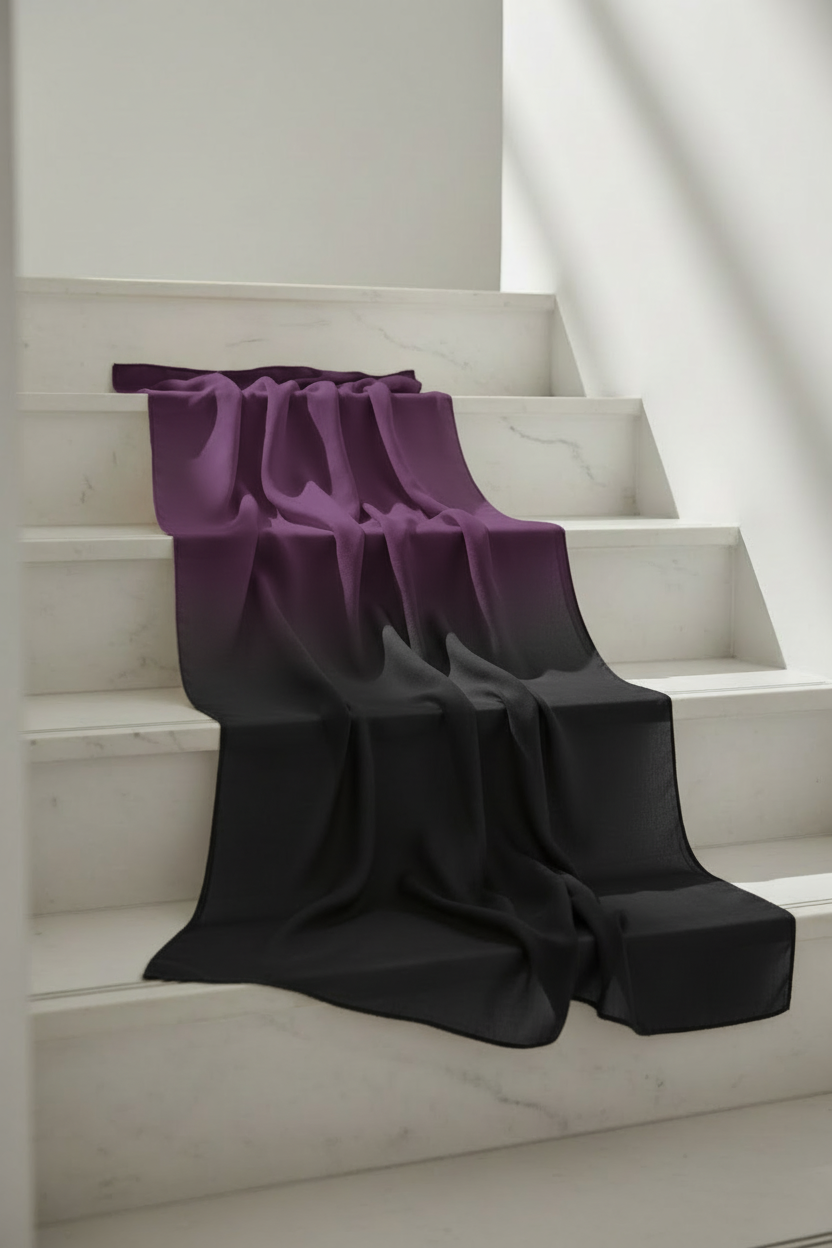 Urban Veil - Ombre Modal Hijab - Dark Purple Black Display