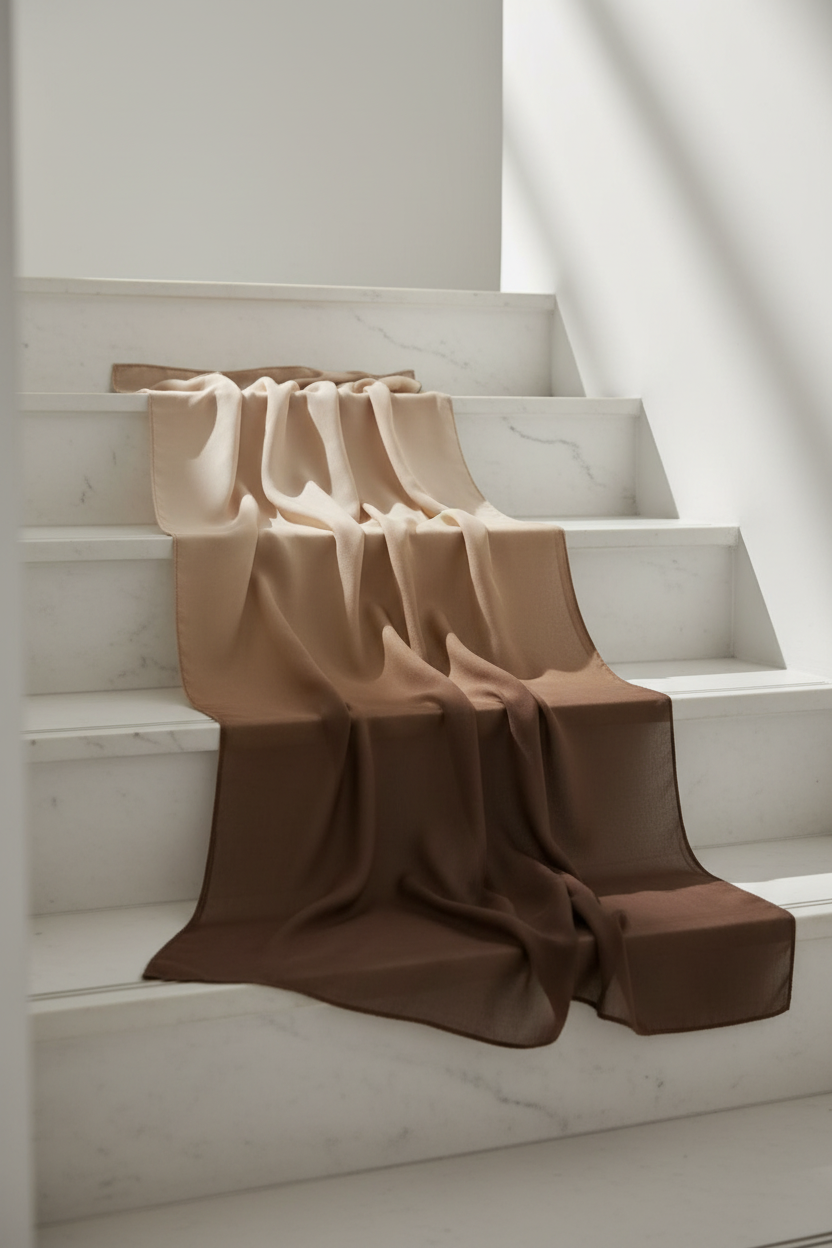 Urban Veil - Ombre Modal Hijab - Khaki Black Display