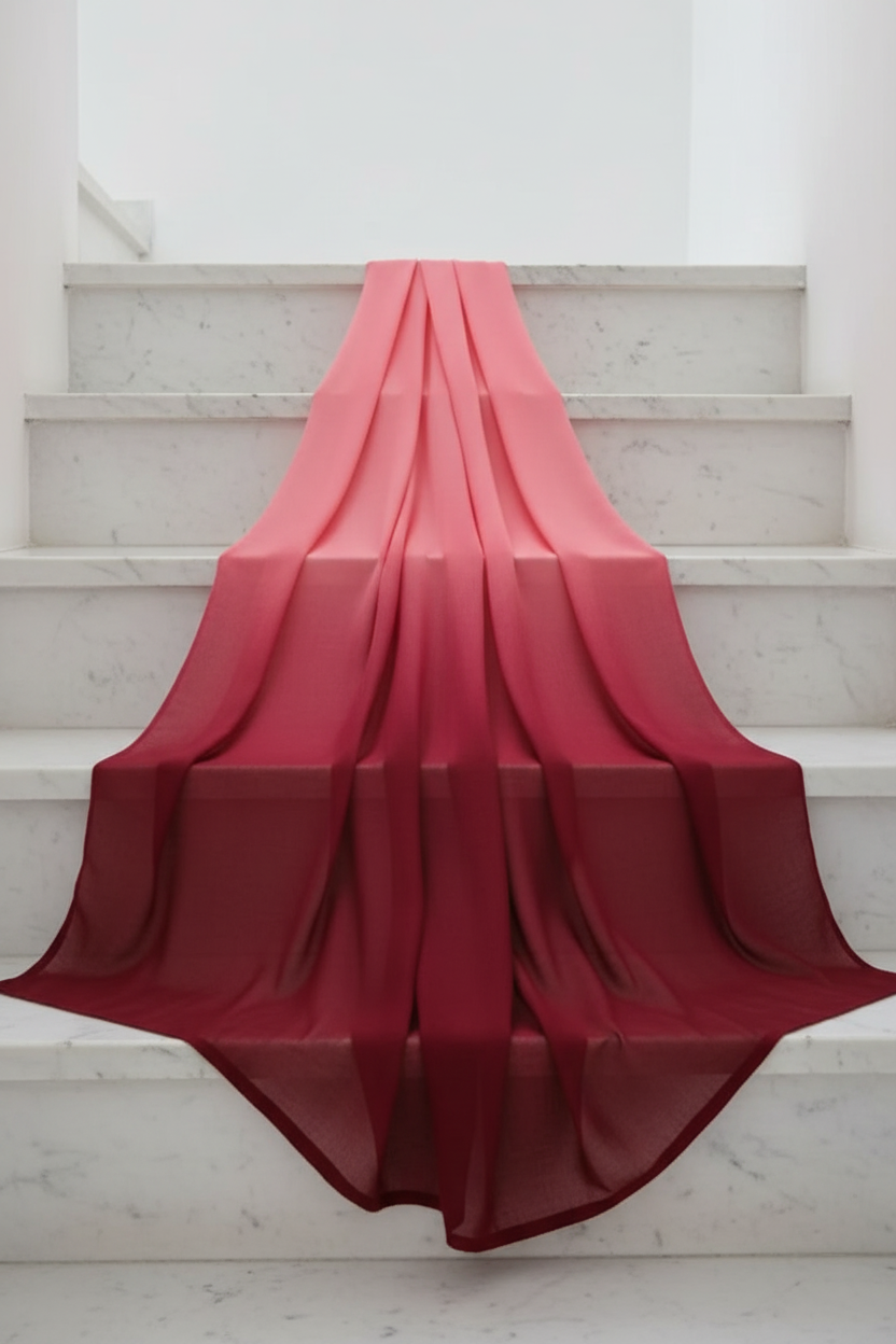 Urban Veil - Ombre Modal Hijab - Pink Burgundy Display