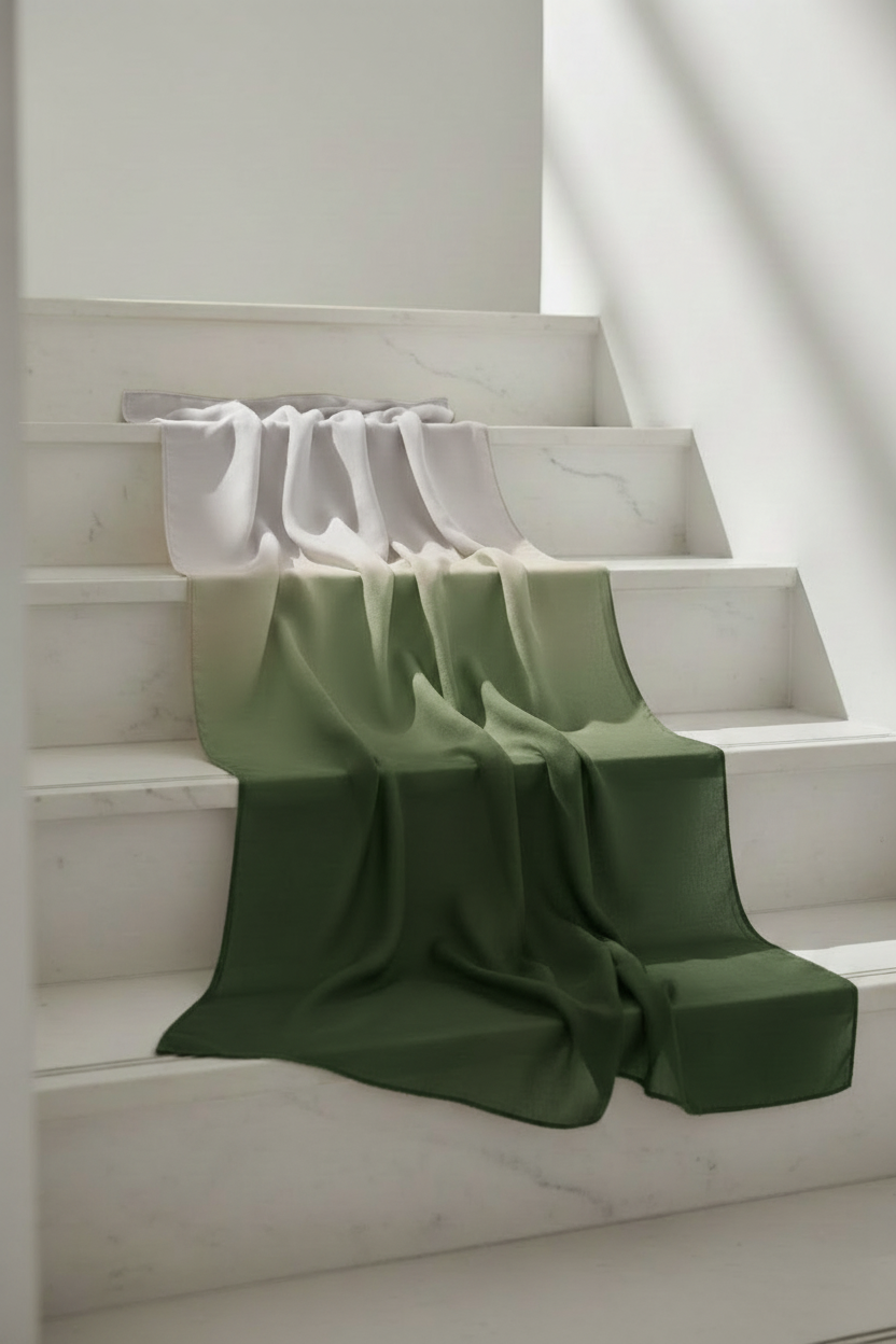 Urban Veil - Ombre Modal Hijab - White Green Display