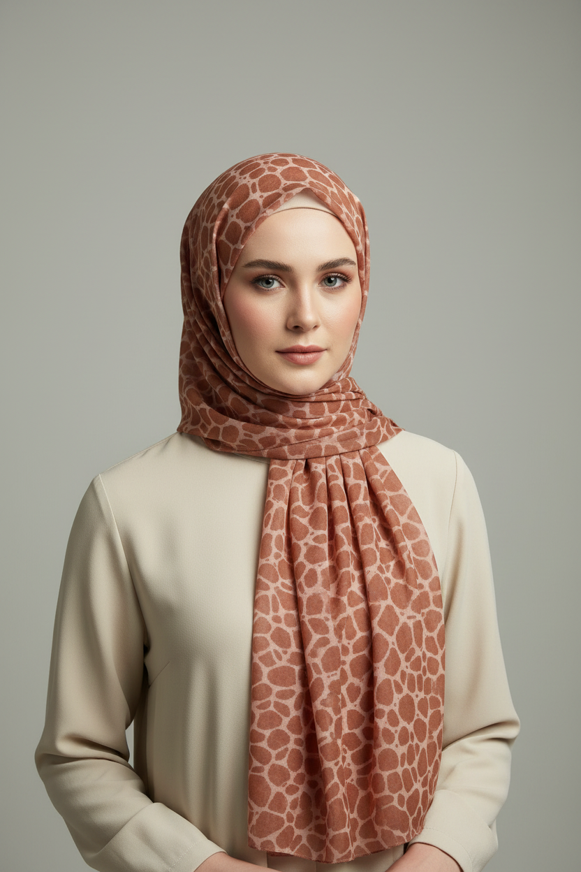 Urban Veil - Safari Giraffe Print Modal Hijab - Styled Look