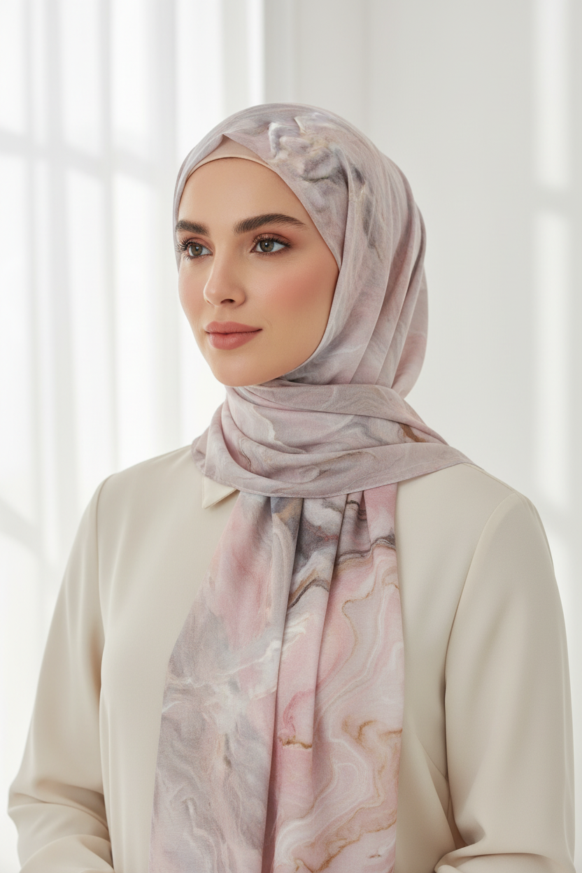 Urban Veil - Stone Ripple Modal Hijab - Model Wearing