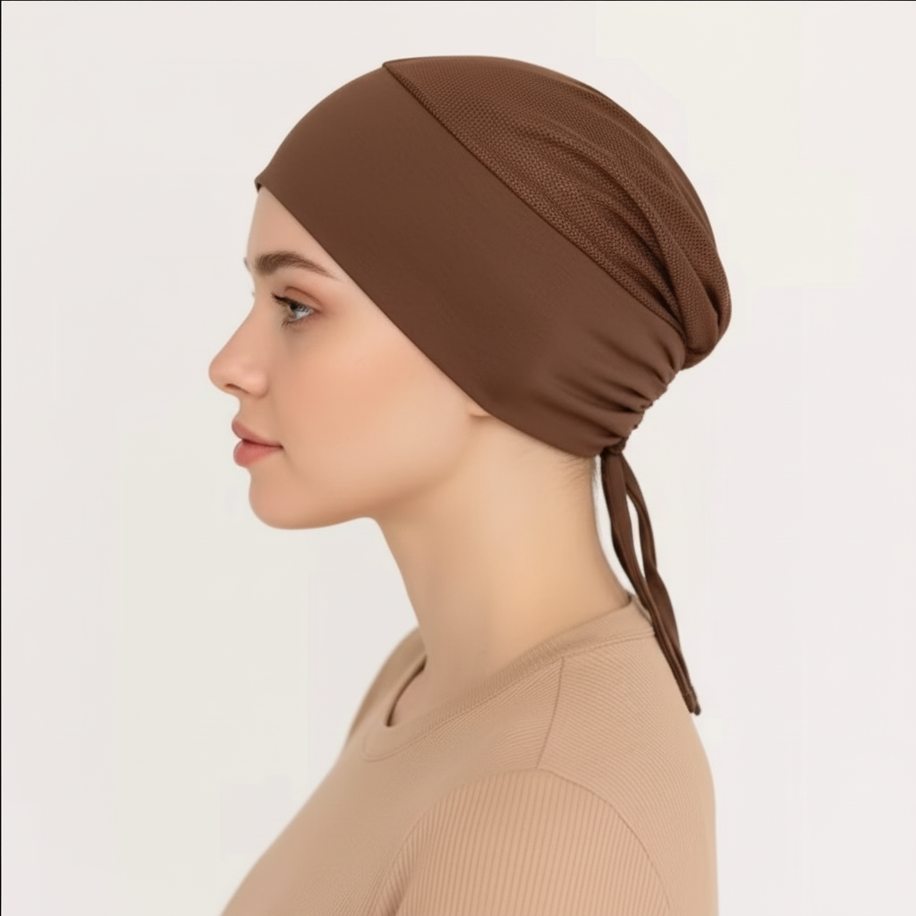 Urban Veil - Tie Back Undercap With Mesh Back - Brown