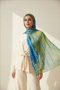 Urban Veil - Tie Dye Bloom Premium Modal Hijab - Cream Outfit