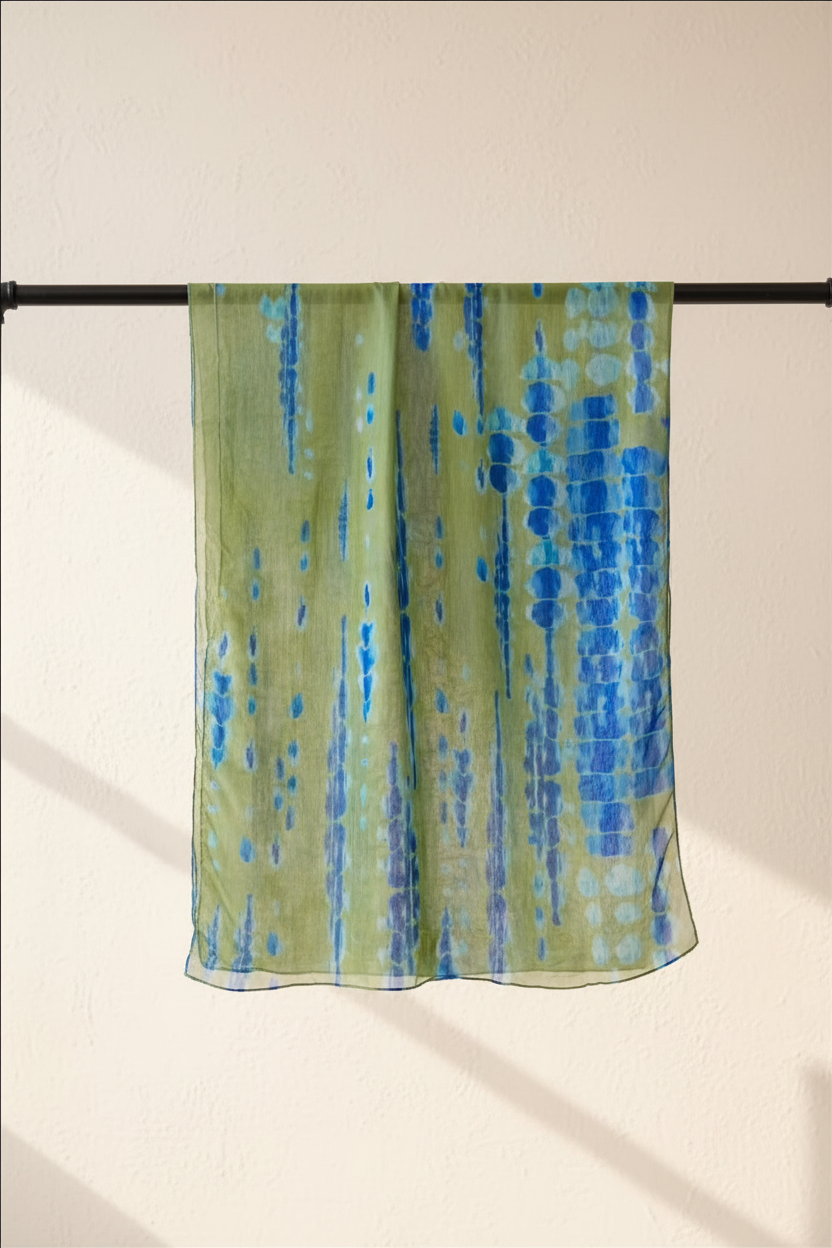 Urban Veil - Tie Dye Bloom Premium Modal Hijab - Draped View