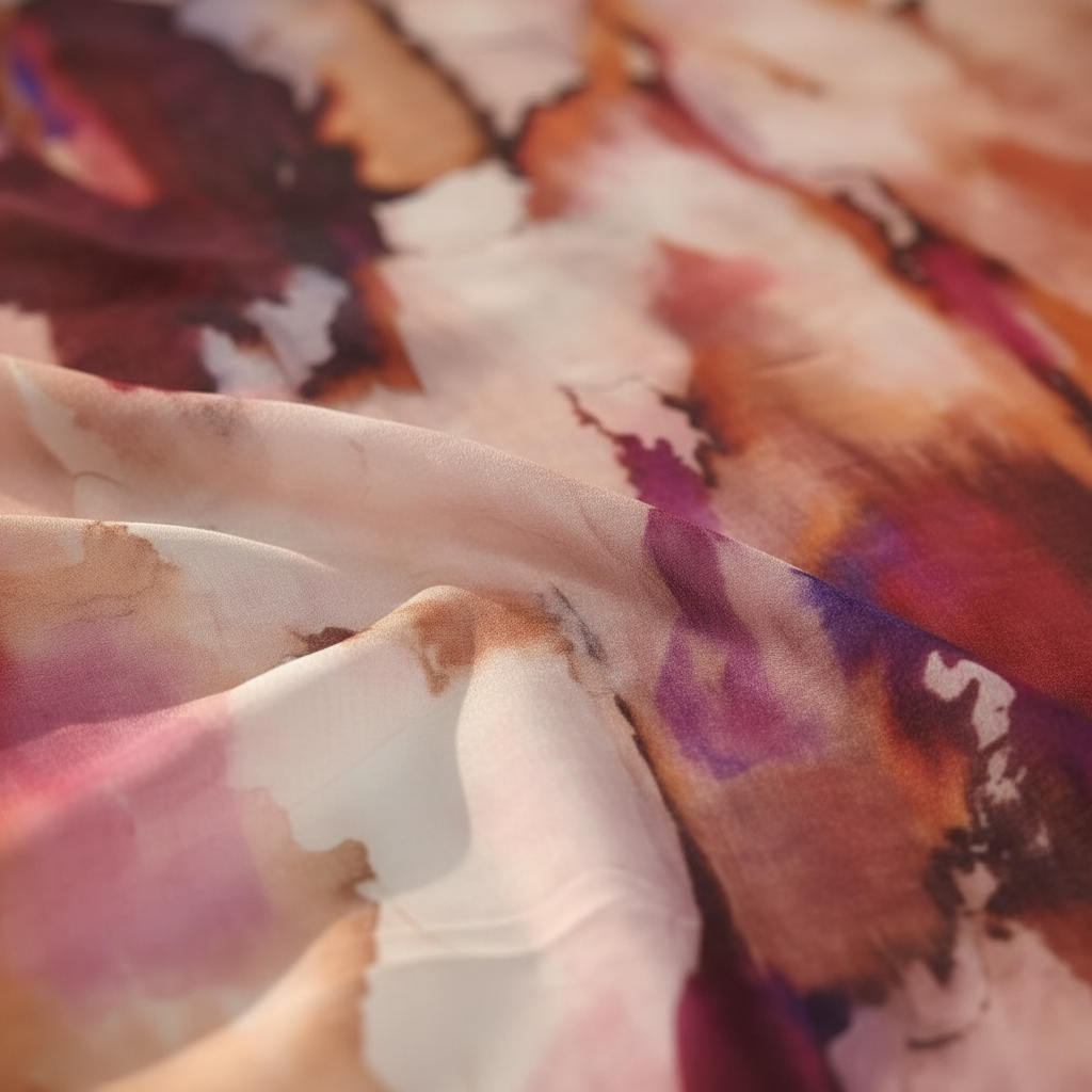 Urban Veil - Water Color Bloom Modal Hijab - Fabric Detail