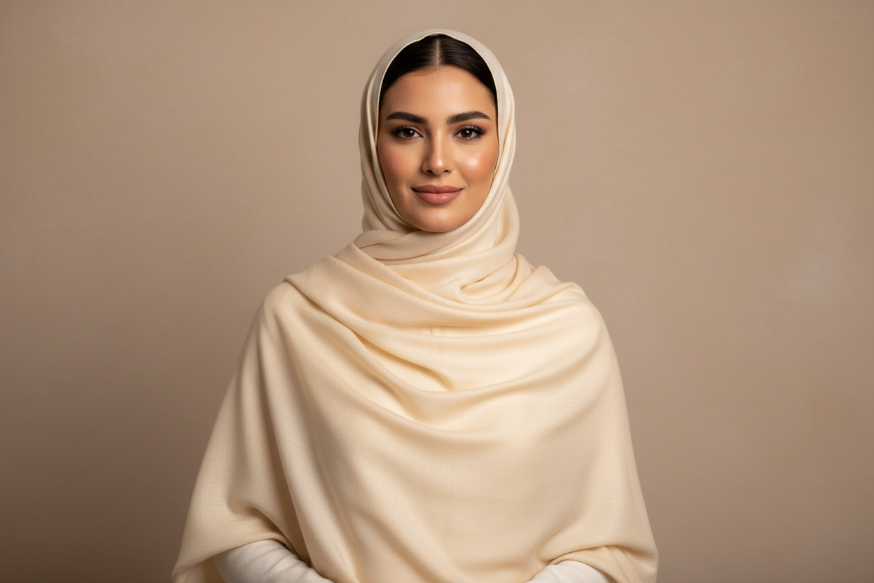 Arab Model Wearing Pashmina Hijab
