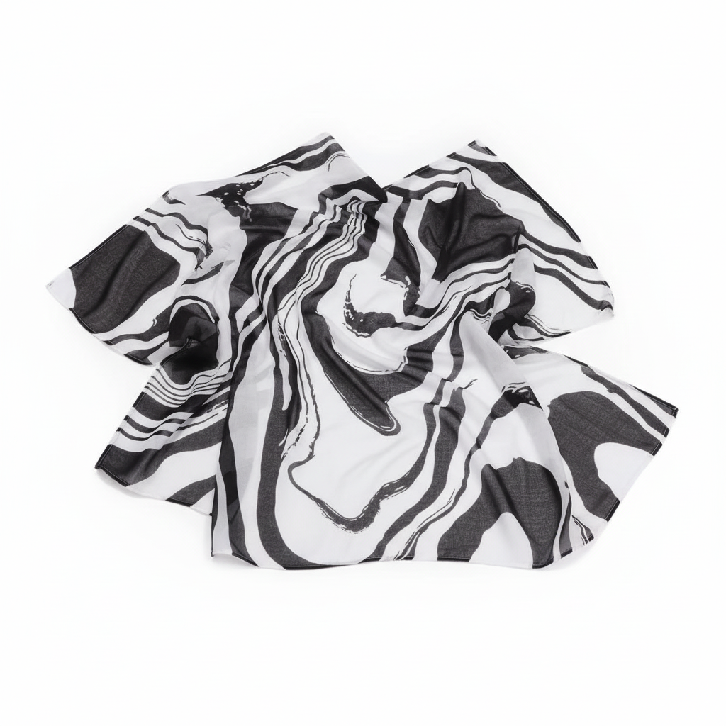 Black White Marble Hijab Display