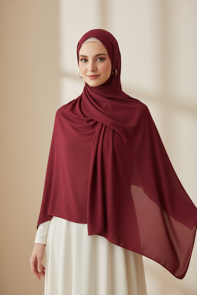 Urban Veil - Solid Colors Premium Modal Hijab - Burgundy