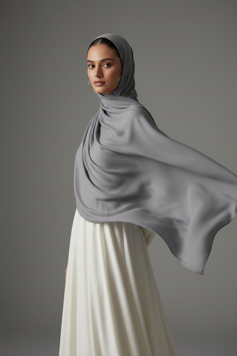 Urban Veil - Solid Colors Premium Modal Hijab - Gray