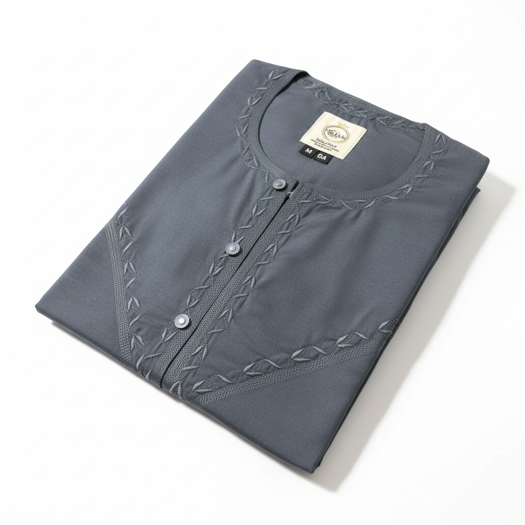 Grey-Blue Thobe Flat Lay