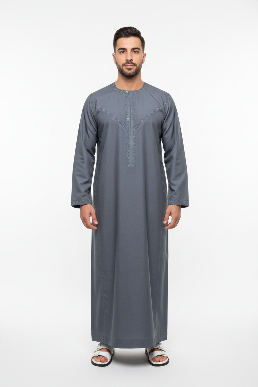 hikayat-heritage-thobe-grey-taupe-front-view