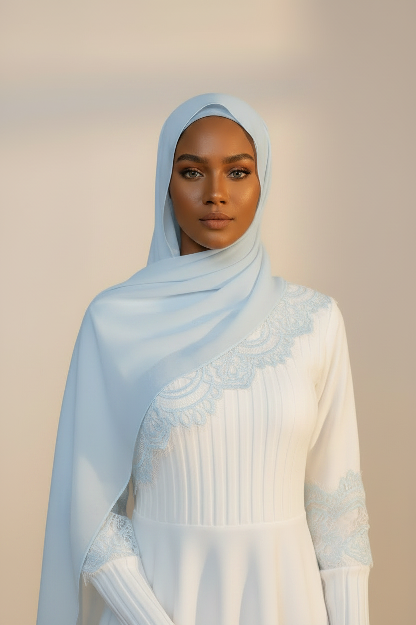 Lace Modal Hijab - Front View