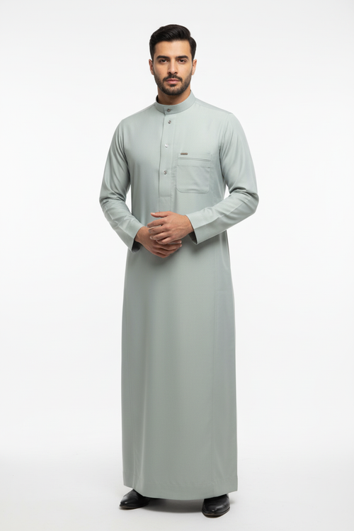 Light Grey Silver Artisan Thobe