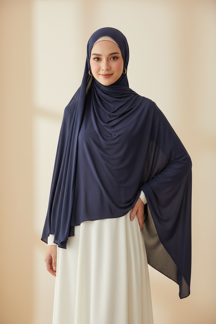 Urban Veil - Solid Colors Premium Modal Hijab - Navy
