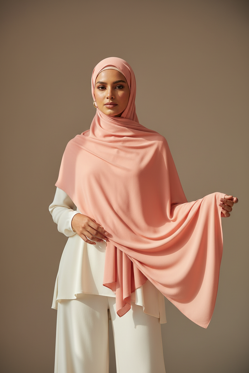 Urban Veil - Solid Colors Premium Modal Hijab - Peach Pink