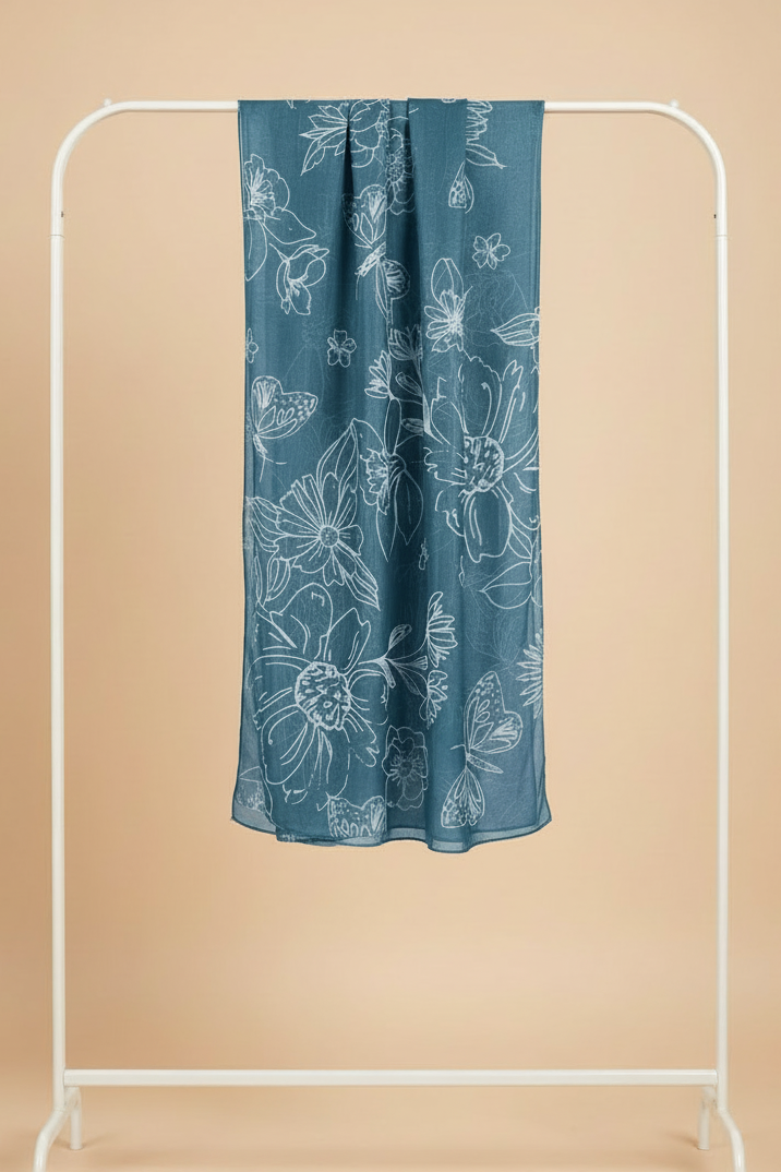 Teal floral matching rack
