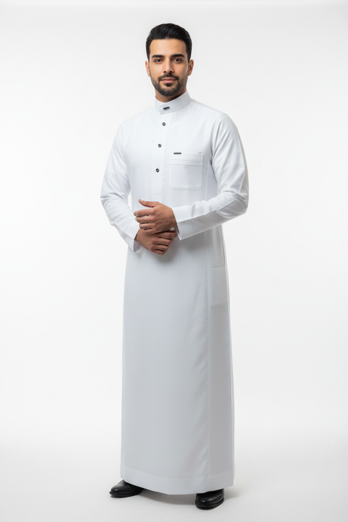 White Artisan Thobe